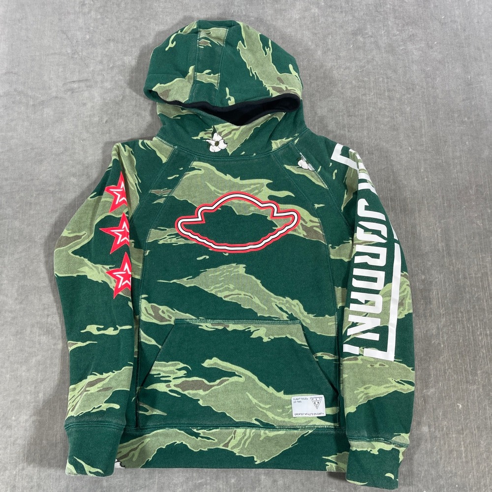 Air Jordan Kids Small Camo‎ Green Red Stars Tiger Stripe Hoodie